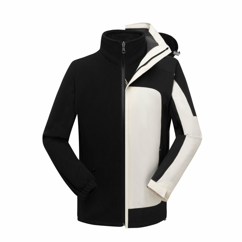 Ropa de trabajo al aire libre chaqueta de tres en uno personalizado impreso bordado LOGO forro polar de doble uso ropa de trabajo de invierno personalizado