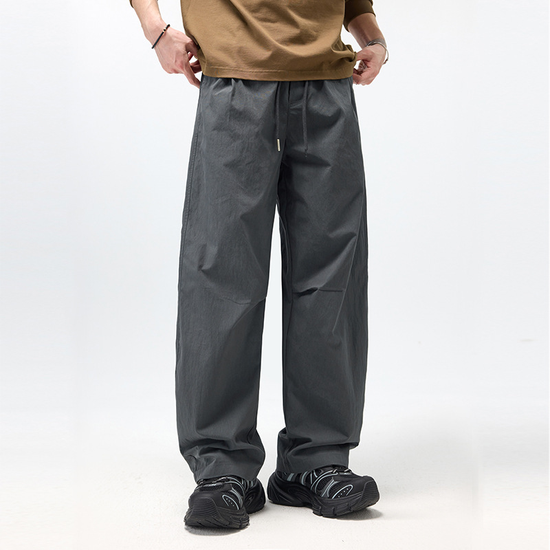 Trendy American-style skin-friendly breathable work pants for men, new spring and autumn loose-fit versatile straight-leg casual trousers
