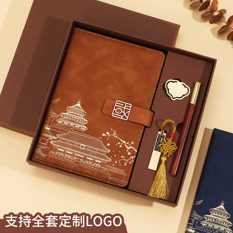 Window Flower Buckle Creative Notebook Set Business Graduation Gift Box Notepad Customizable Logo Gift Box Planner