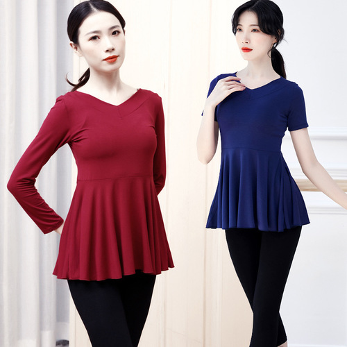 Dance wear women's long-sleeved ballet tops adult modern body classical dance teacher adult slimming practice clothing