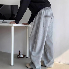 グレーの薄い曲がり角の刀の衛のズボンの男性の春秋のcleanfitレジャーの運動のズボンのゆったりしているまっすぐな筒の広い足のズボン