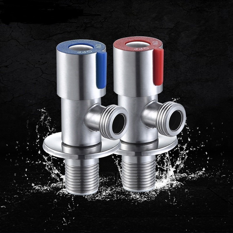 Manufacturers wholesale corner valve Lipo Kang bathroom hot and cold plus thick thick 4-stop valve stainless steel 304 triguletic valve