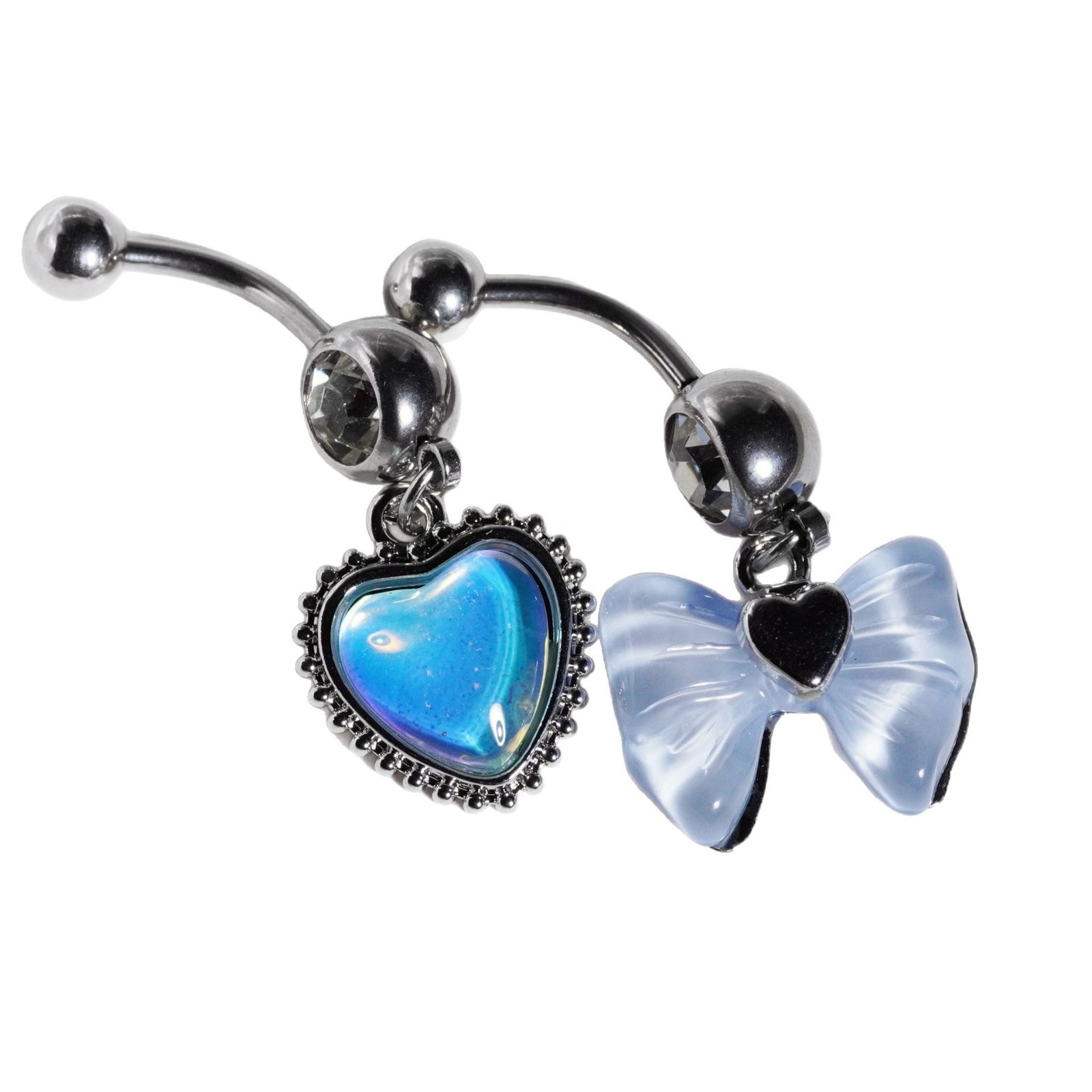 Personalisierter Bauchnabelpiercing Aus Edelstahl Mit Herz Und Zirkon_voghion.com