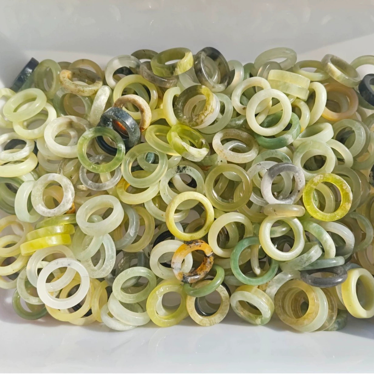 Природные кольца Xiuyu Кольцо Цветок Нефритовое Кольцо Толстый Круг Кольцо Ледяные Чернила Плавающее Кольцо Цветок Нефритовое Кольцо