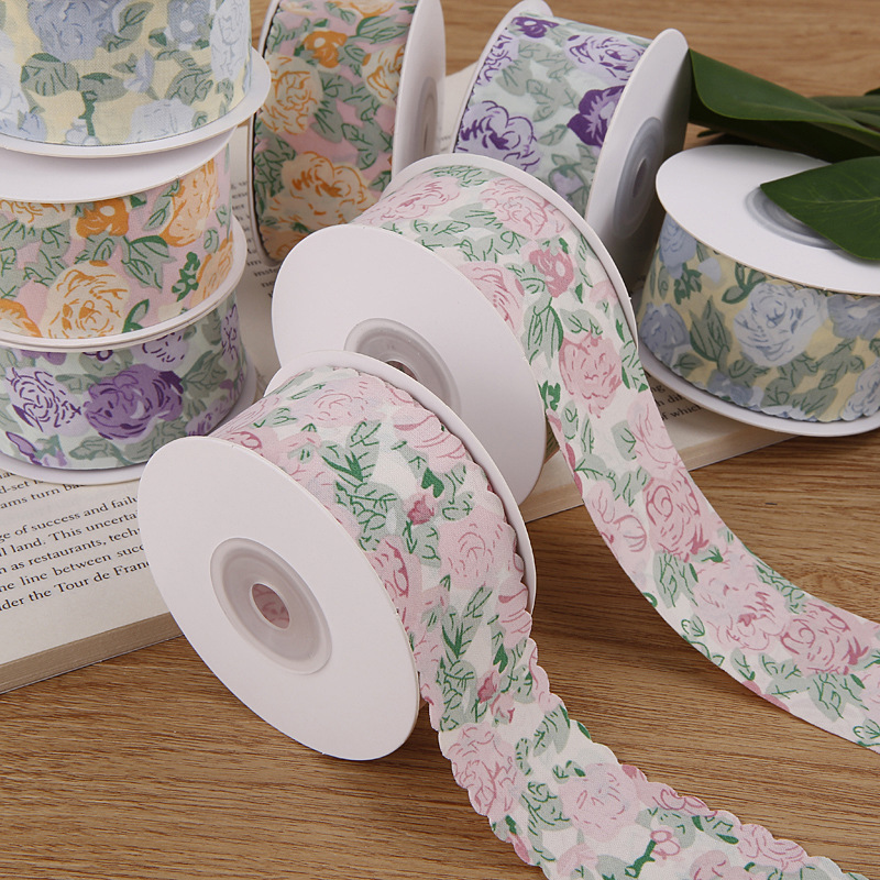 Floral printed ribbon handmade diy bow hair accessories clothing shoes and hats accessories gift box flower packaging ribbon