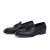 Woven loafers for leather shoes for leisure, Italy, cowhide, genuine leather