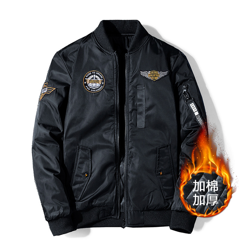 Cross-border Work Jacket Double-sided Wear Autumn and Winter Air Force Bomber Jacket Men's Embroidered Baseball Jacket plus size Cotton Coat Cross-border Work Jacket Double-sided Wear Autumn and Winter Air Force Bomber Jacket Men's Embroidered Baseball Jacket plus size Cotton Coat