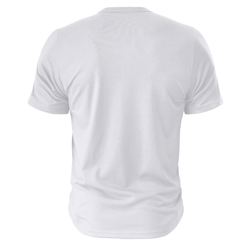 Heißer Sommer Atmungsaktive Herren Henry Kurzarm T-shirt Europäische und Amerikanische männer Taste Einfarbig T-shirt Top_voghion.com