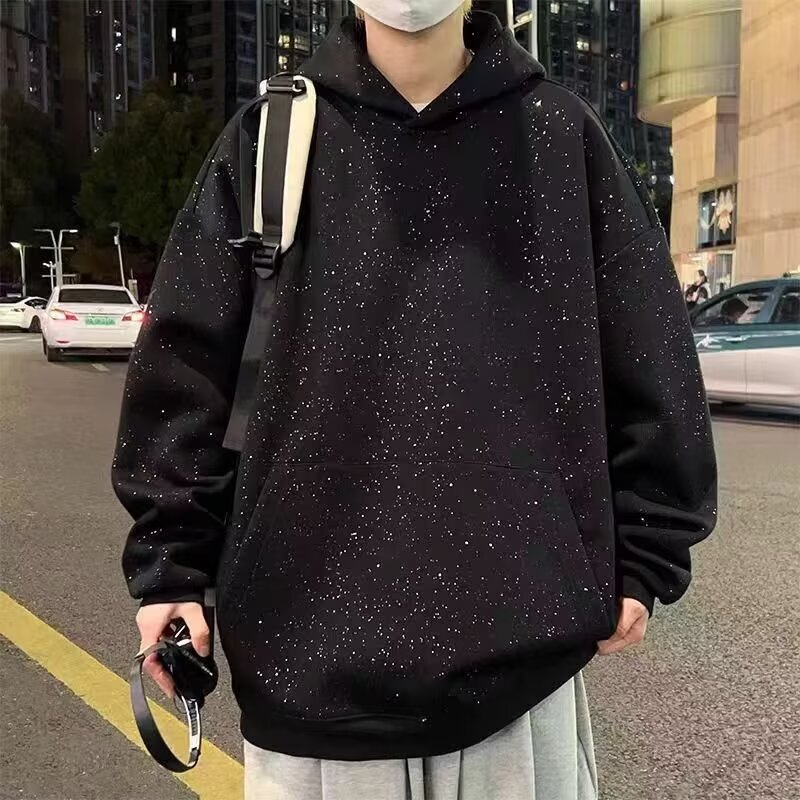 American Retro Baby's Breath Hooded Sweatshirt for Men and Women in Spring and Autum New Couple's Jacket Shiny Hoodie Top American Retro Baby's Breath Hooded Sweatshirt for Men and Women in Spring and Autum New Couple's Jacket Shiny Hoodie Top