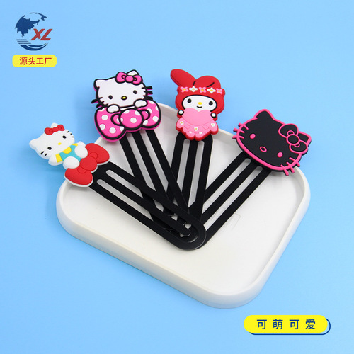 Cartoon Anime Cute Cat Metal Bookmark DIY Soft Gel Gift for Girls Exquisite High-End Study Gift