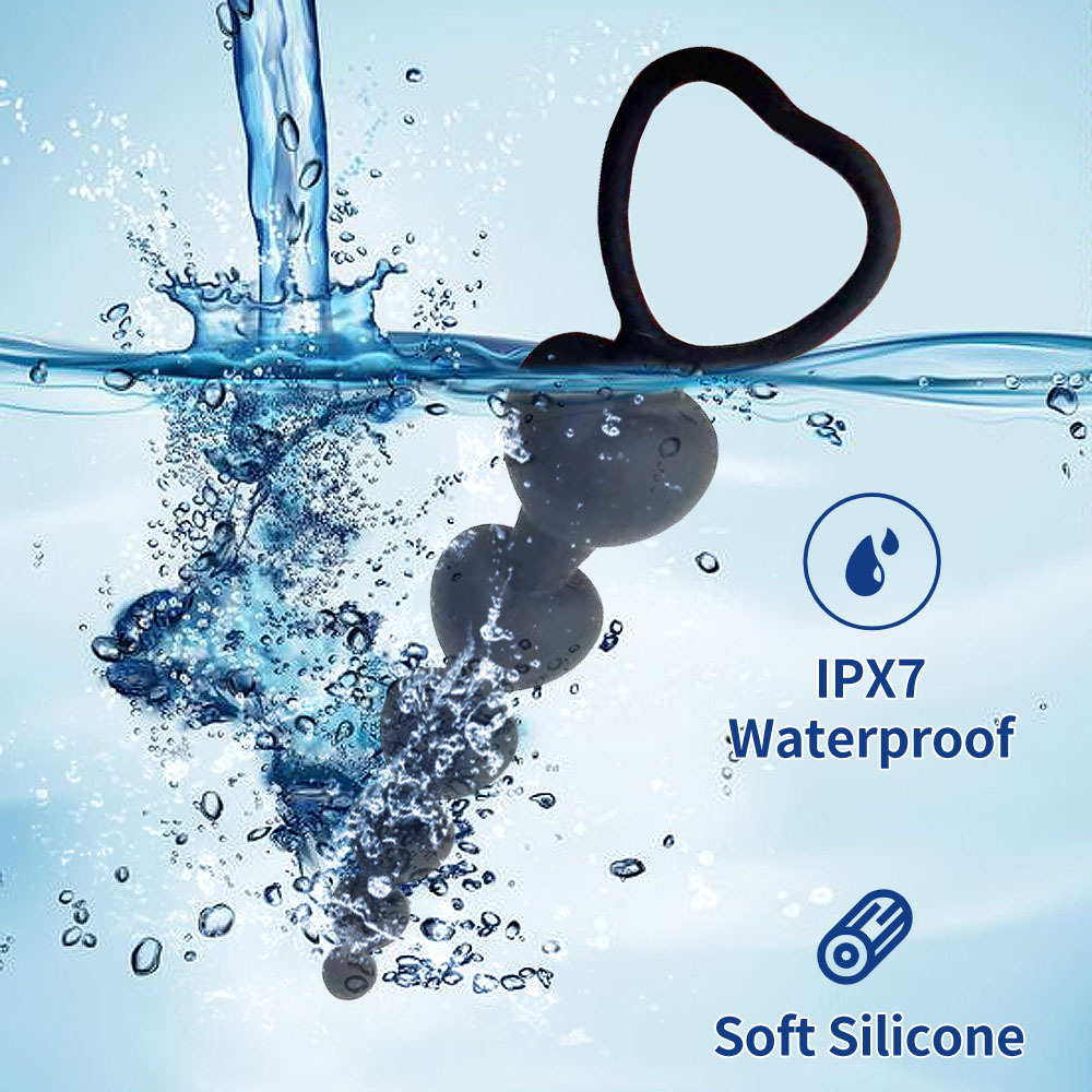 Tapón anal unisex Orissi de silicona con forma de corazón y seis cuentas para la zona anal, juguete sexual._voghion.com