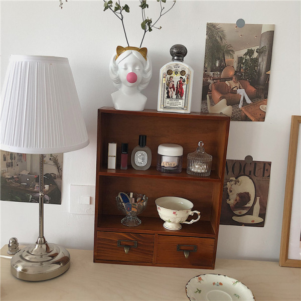 Japanese -style creative storage cabinet retro INS cosmetics cabinet…