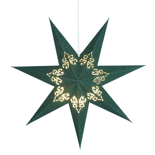 北欧圣诞节纸星星吊灯商场酒吧夜场婚庆节日多彩植绒星星装饰挂件