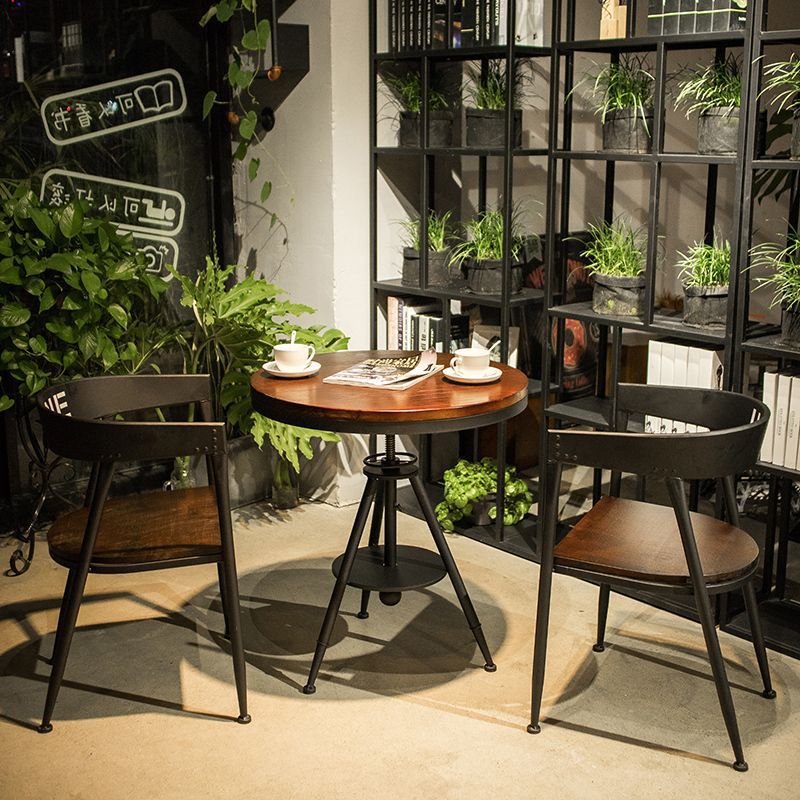 Negotiation Reception Table, Light Luxury Cafe Chair, Trendy Restaurant Solid Wood Dining Table, Long-Sitting Soft Cushion Dining Chair with Backrest