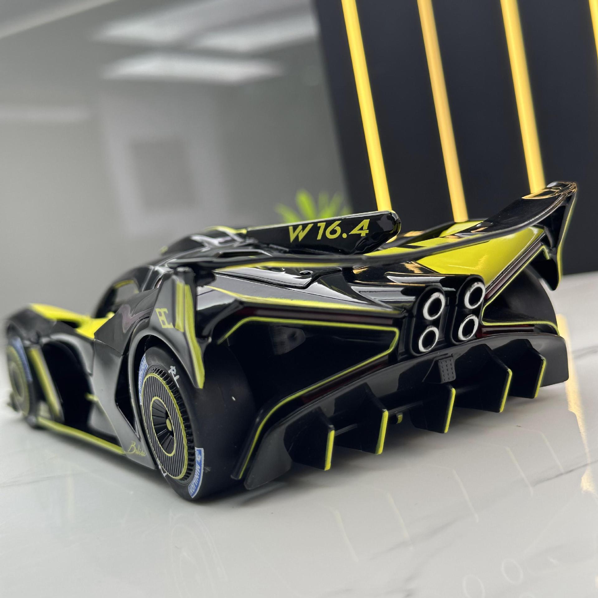 Nuevo Haodi aleación 1:24 bujiadibolode coche deportivo modelo tire hacia atrás con sonido y luz coche música modelo adornos