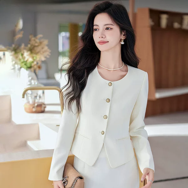 New Bergamong Kingong Women's Long-Sleeved Professional Suit Western Skirt Formal Suit Work Clothes Women 6520