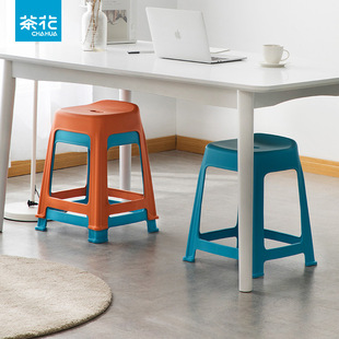 Camellia Shell Household Adult Plastic Non-Slip Stool Simple Living Room Thickened Square Stool Dining Table High Stool