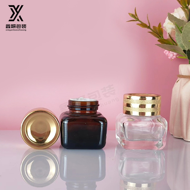 现货15g厚底眼霜瓶 茶色四方瓶 膏霜瓶 15ml小棕瓶 面霜分装瓶