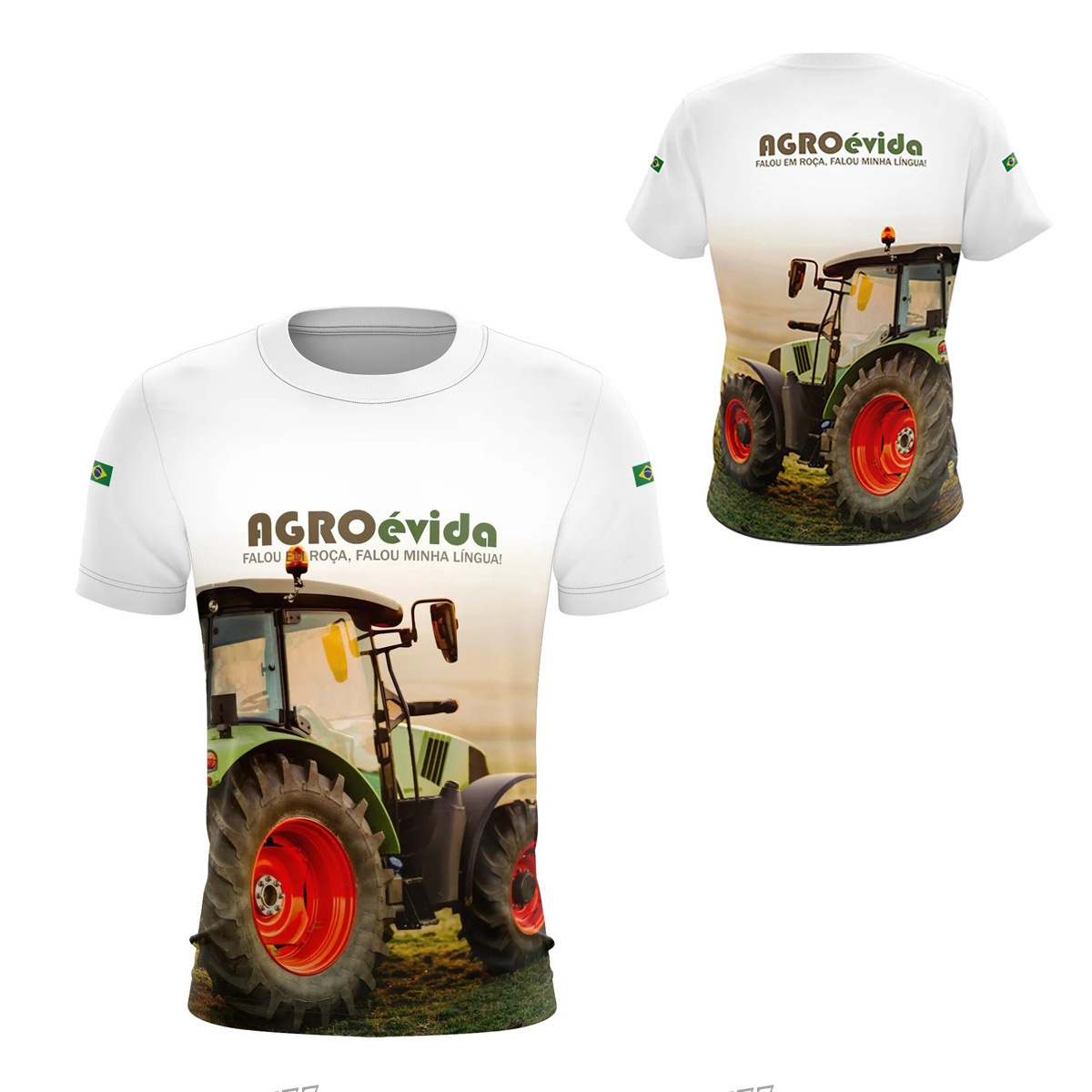 2024 nueva camiseta impresa 3D de la bandera brasileña transfronteriza de los hombres venta caliente transfronteriza estilo brazil flags camiseta