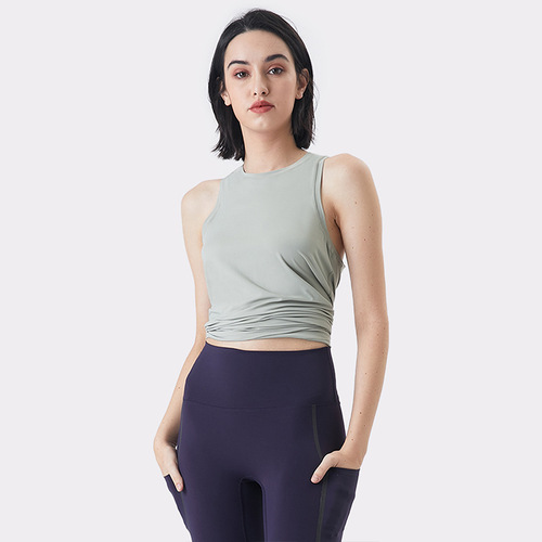 Yoga vest women's loose breathable quick-drying sleeveless sports cover-up summer antibacterial outer wear running fitness clothing top