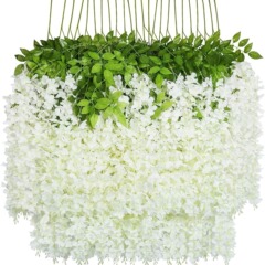 紫藤の花の造花のスミレの天井の花の藤の暗号化の結婚祝いの装飾の藤の条のプラスチックのつるの豆の花の串をシミュレーションします。
