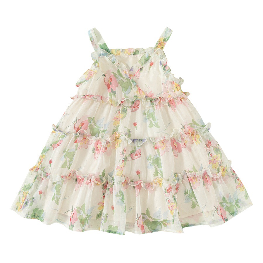 Yubao ropa infantil vestido de flores para niños dulce vestido de verano vestido de princesa de cabina vestido de bebé