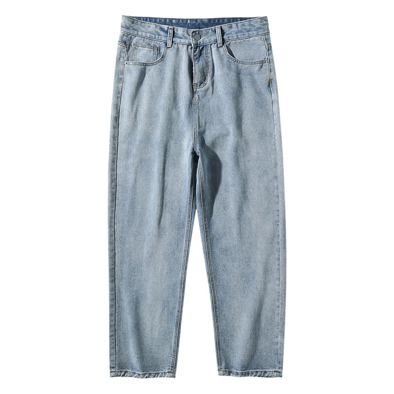 Ropa de hombre japonesa Hanlu 2025 primavera nuevo estilo jeans rectos lavados pantalones casuales sueltos simples para hombre