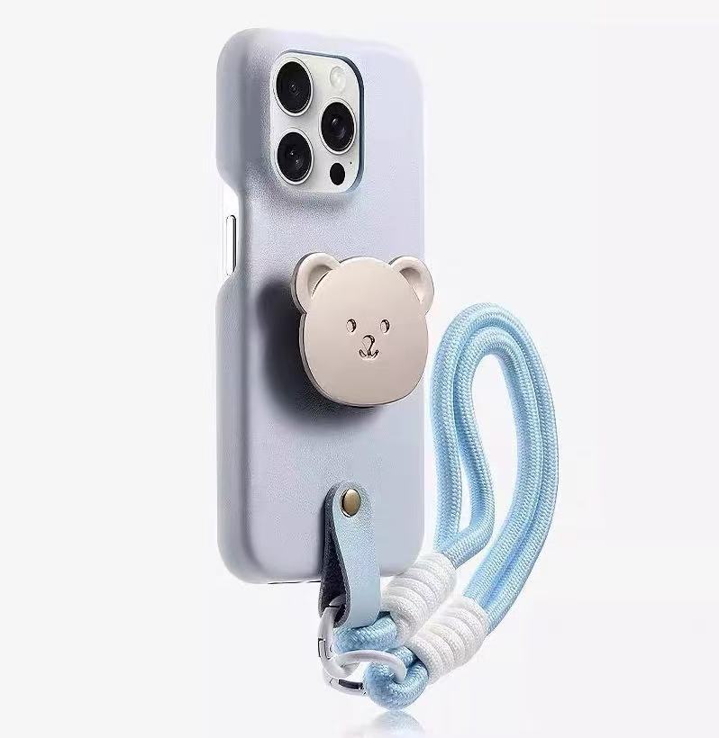Perro salchicha de cuero de color sólido cuerda corta para iPhone 16ProMax funda para teléfono móvil 13 Apple 15 femenino 14 nuevo 16