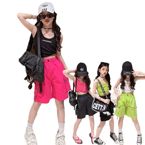Girls street vest summer short style Internet celebrity trendy cool thin suspender top foreign style fashionable sleeveless T-shirt for middle-aged and older children