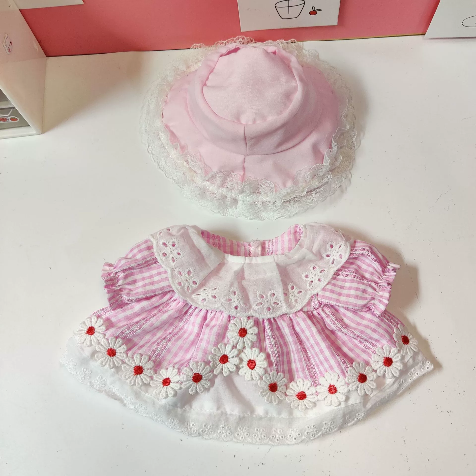 Кукла, платье, юбка, 30 см, с маленькими мишками, детская одежда