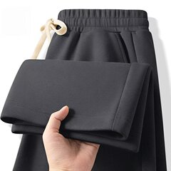 梵克思直筒ズボン男性カジュアルズボン男性春2025新型高級感垂感ズボン灰色運動衛ズボン