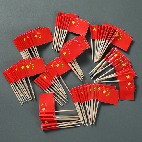 Disposable toothpicks Thai small flag cocktail decoration flower skewers World Cup fried food skewers fruit burger bamboo skewers