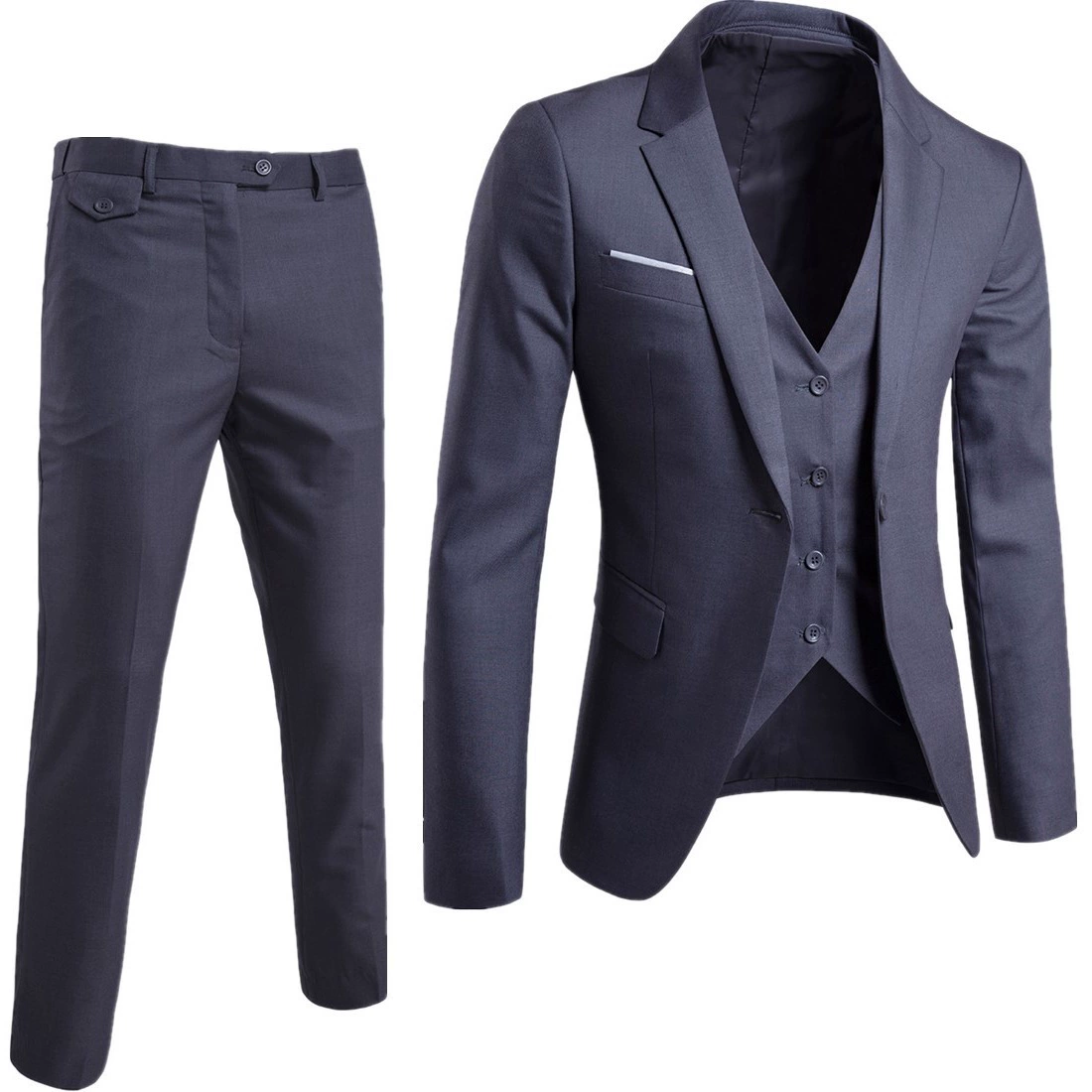 Кореянский классический пиджак для работы, slim fit, полный комплект