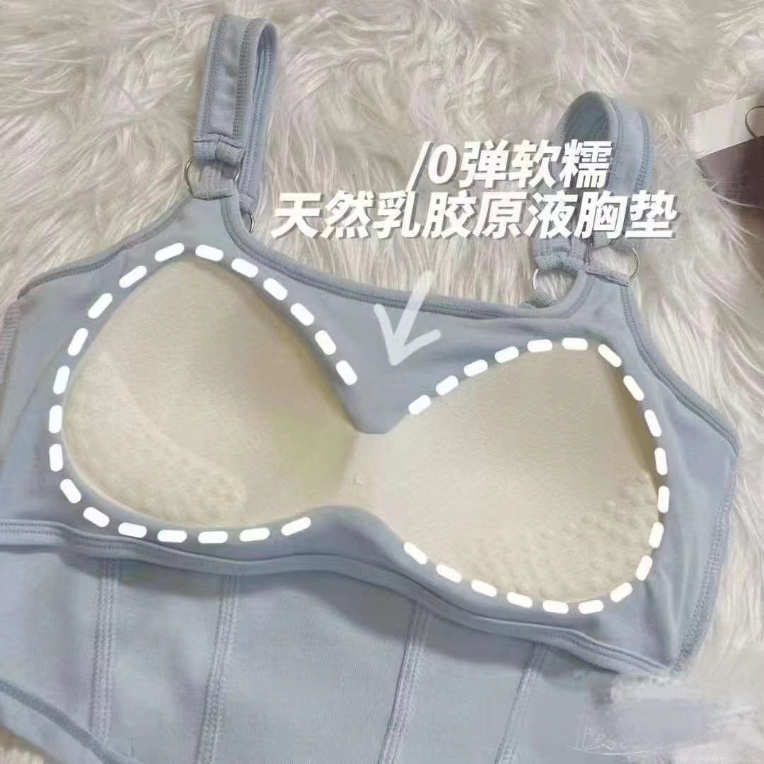 Nueva chica caliente anillo de hierro chaleco pequeño Honda verano viene con almohadilla en el pecho fijo logotipo bordado adelgazamiento Fishbone corto top