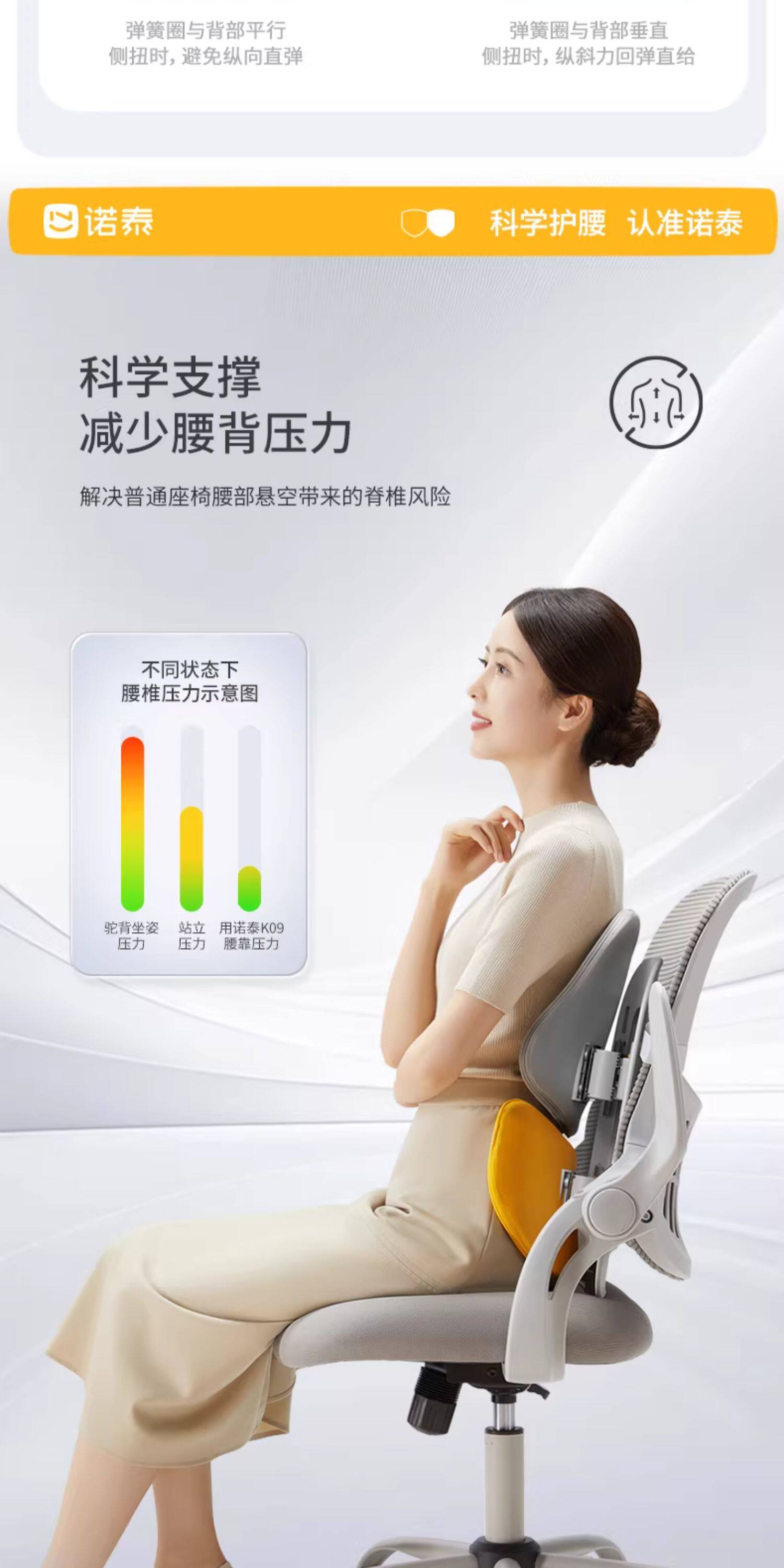 Nortech K09 four-leaf ergonomic lumbar support cushion for office, back cushion, waist support cushion, corporate gift benefit