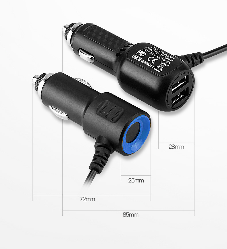 Factory Direct Sale Car Charger Cigarette Lighter Adapter for Mobile Phones, One-To-Six 120W High-Power Expansion for Dash Cam