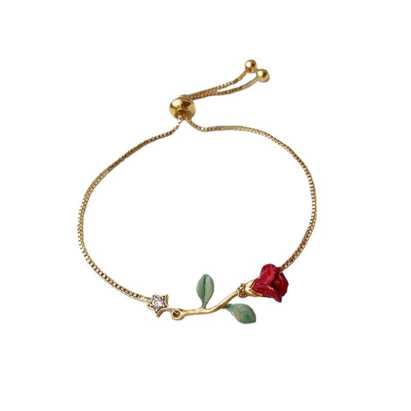 Flower Pattern Women's Gender Copper Gold Plated Simple Style Flower Plating Bracelets
