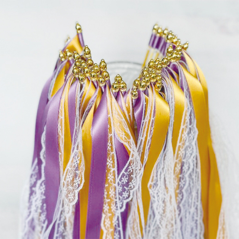 Europa y Estados Unidos decoraciones de boda transfronterizas varitas de hadas, campana de encaje, cinta varita mágica, decoración de boda de hadas