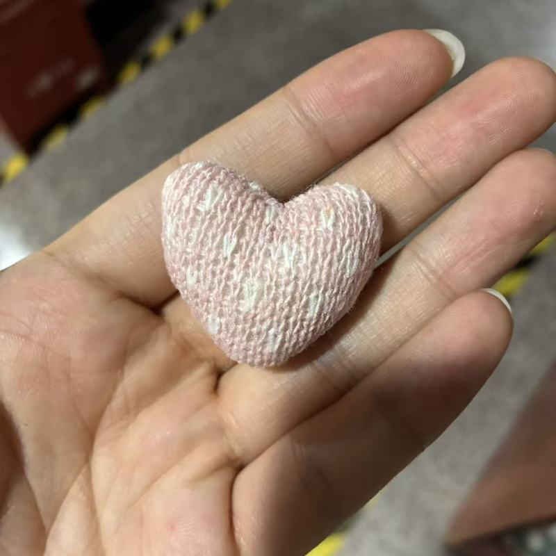 布艺手工diy配件 波点毛线爱心配饰 鞋包童装充棉辅料 钩针桃心|undefined