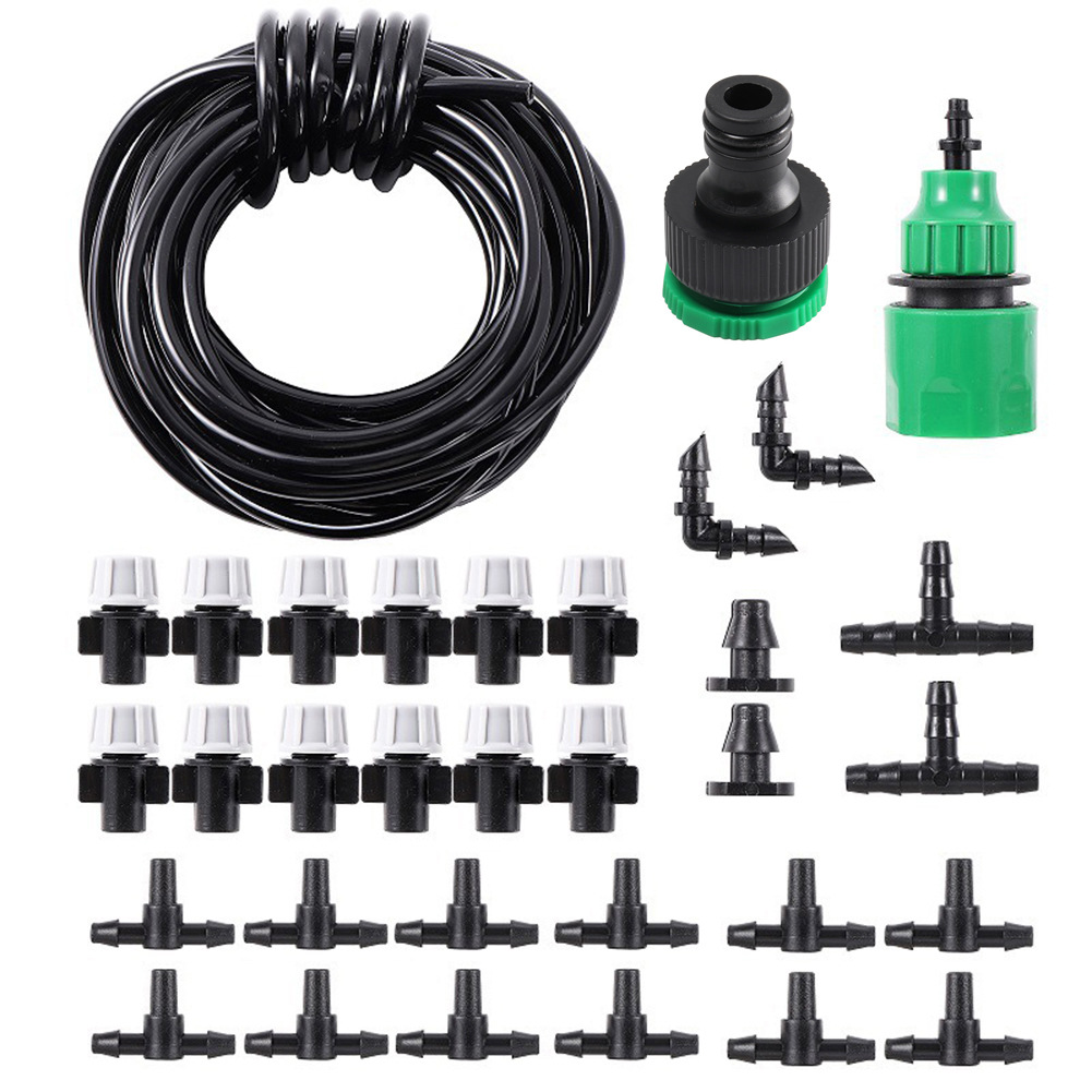 Set de pulverización gris de 10 metros Set de pulverización automática de pulverización de enfriamiento Set de pulverización automática de regador de flores Sistema de pulverización de baja presión