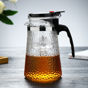 Wholesale Full Filter Float Pot Removable and Washable Tea Pot Tea Maker Heat Resistant Glass Hammer Pattern Float Cup Glass Tea