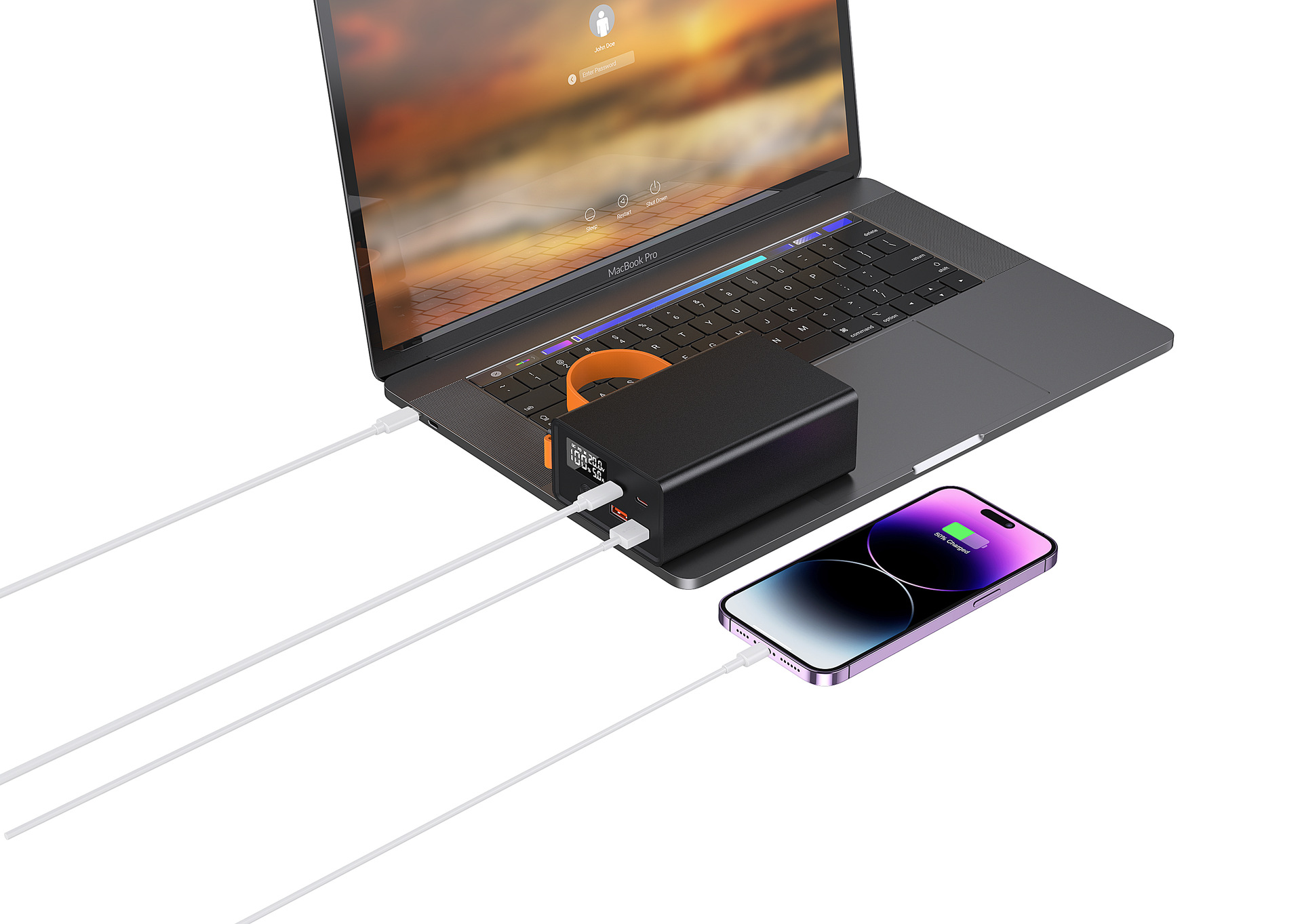 Aluminum Alloy Ultra-Large Capacity 40000mAh Power Bank with PD Bidirectional Fast Charging Durable Portable Mobile Power Supply for Students and Outdoor Use