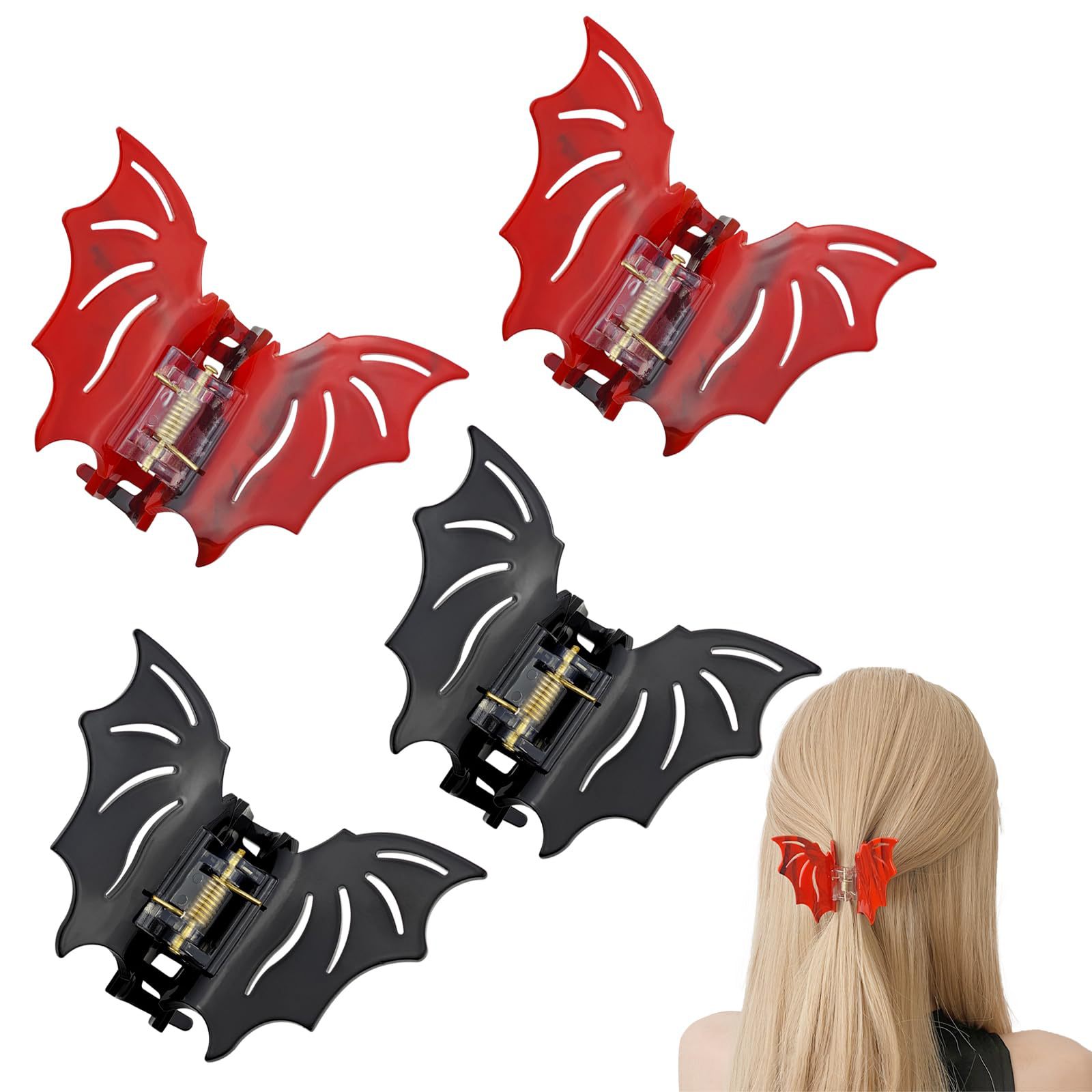 50g Weight Hair Claws Hair Accessories Type 1 Piece Quantity Holiday, Daily Occasion Acrylic Material Halloween Festival Bat Pattern Women's Gender Hollow Out Design Sweet, Cool Style Style Sweet Cool Style Women's Bat Arylic Hollow Out Hair Claws 5