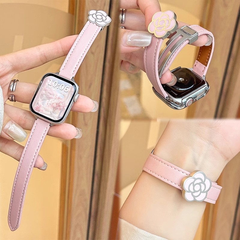 Suitable for Apple Watch S10 Strap Camellia 10% off Stack 8 Magnetic 7 Belt 6Iwatch S123 Strap Women's Summer