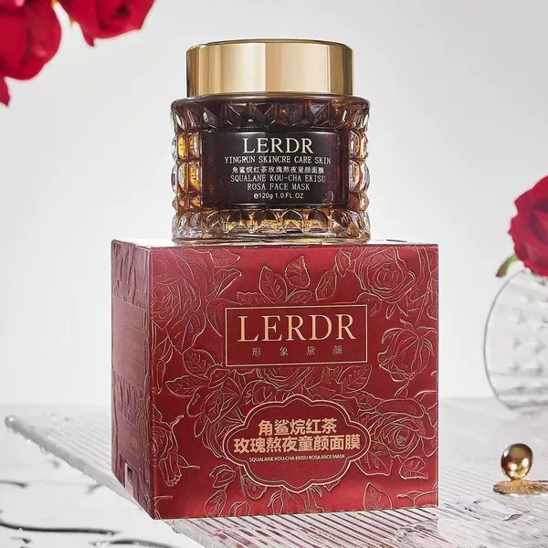 Image Deyan squalane black tea rose staying up mask hydrating moisturizing brightening skin color light grain coated jelly film