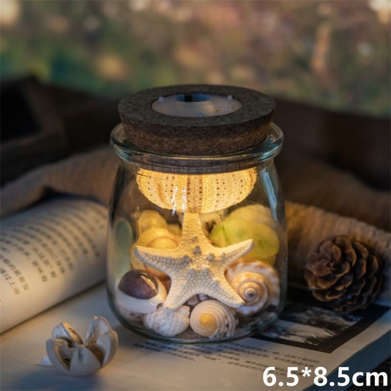 海胆灯贝壳氛围小夜灯贝壳收纳瓶创意桌面灯生日伴手礼大连纪念品|undefined