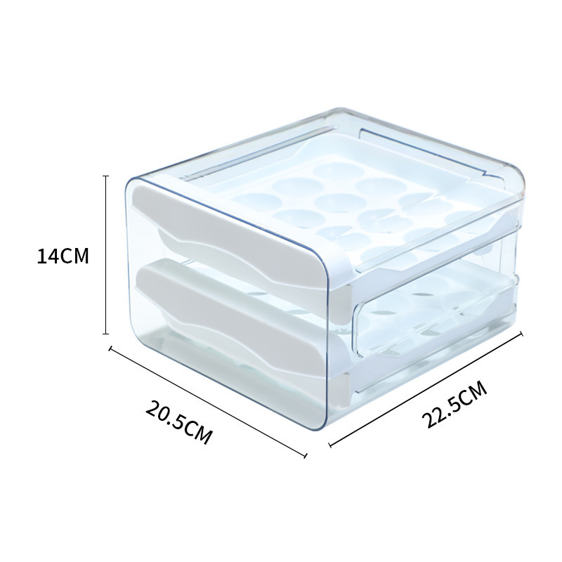 冷蔵庫卵収納ケースPET透明32格二重引き出し式土卵ケースタッパーキッチン卵ケース|undefined