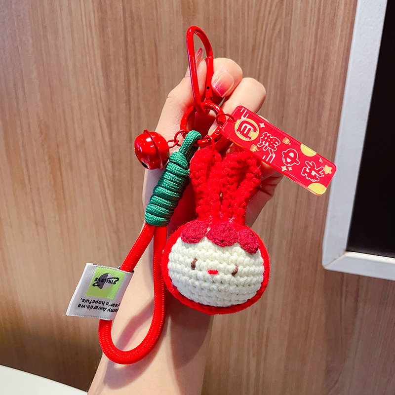 中秋節小さなギフトぬいぐるみかぎ針編みムーンウサギキーホルダーペンダント 2025 新しいかわいいスクールバッグペンダント|undefined