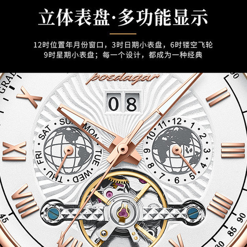 Swiss brand new men's mechanical watch multi-functional fashion luxury watch men's live broadcast foreign trade one generation