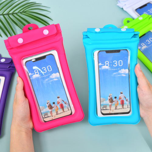Floating airbag mobile phone waterproof bag double-layer sealing waterproof drifting beach transparent PVC touch screen mobile phone waterproof case